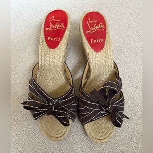 Christian Louboutin Brown Wedge Sandals